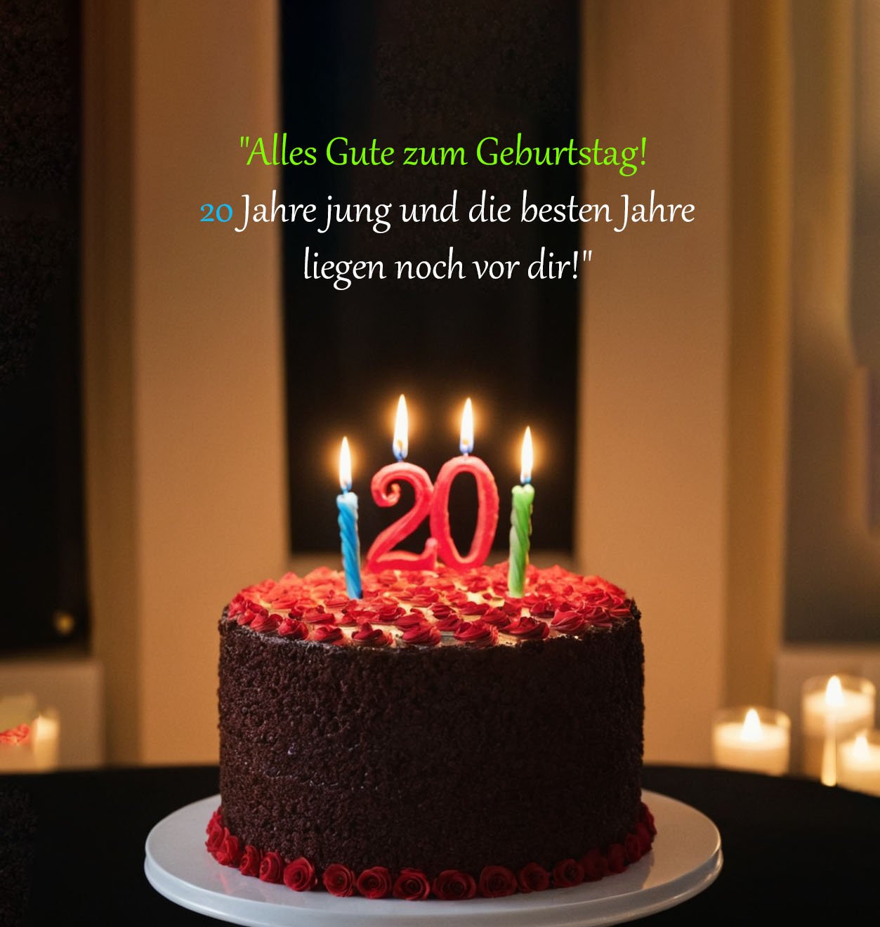 Kurze Sprüche für Glückwünsche zum 20. Geburtstag