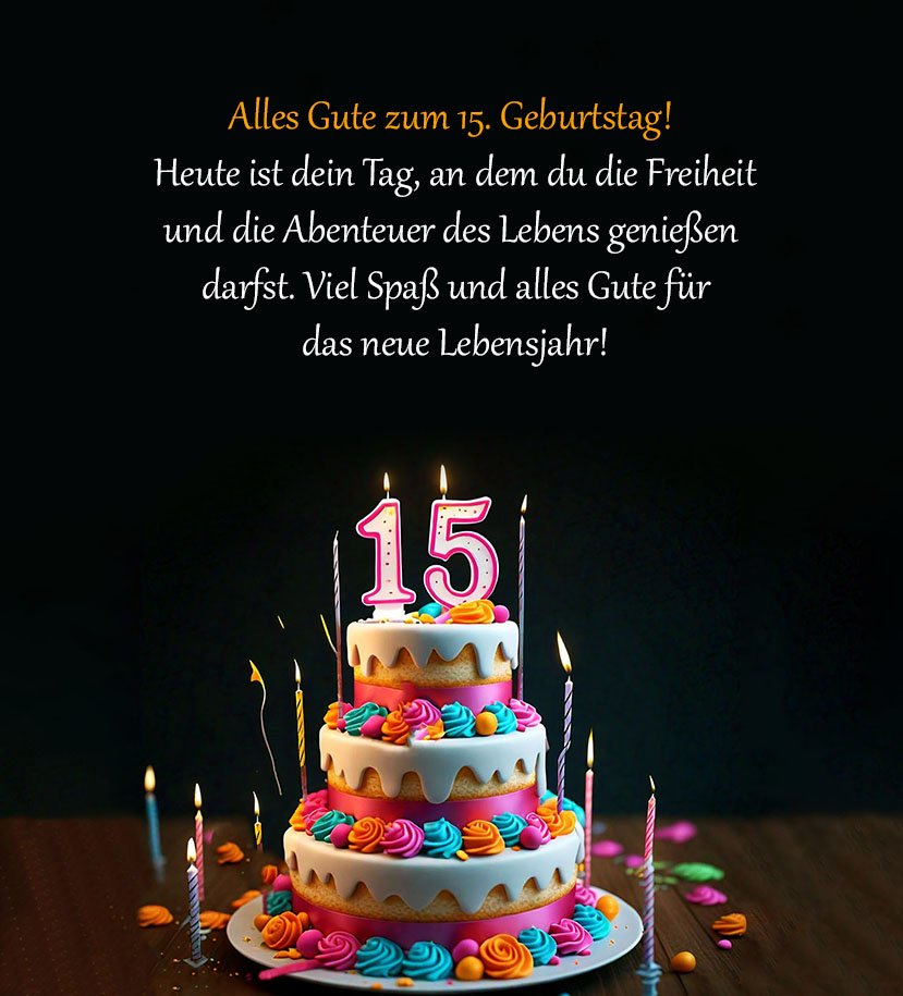 Top Sprüche für Glückwünsche zum 15. Geburtstag Sprüche für Glückwünsche zum 15. Geburtstag