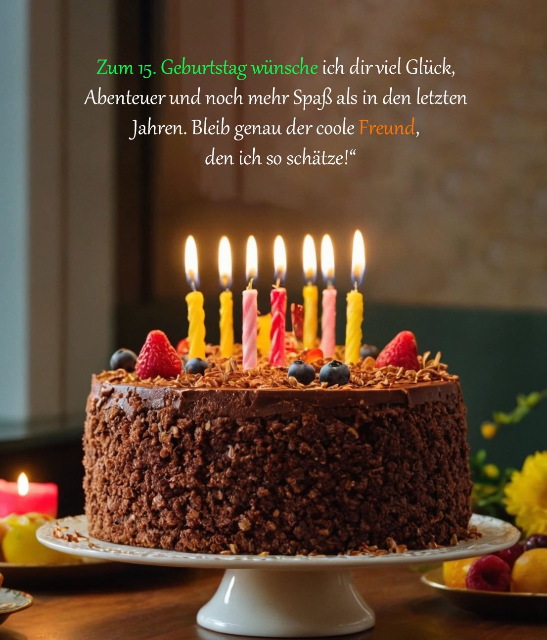 Top Sprüche für Glückwünsche zum 15. Geburtstag Sprüche für Glückwünsche zum 15. Geburtstag für einen Freund