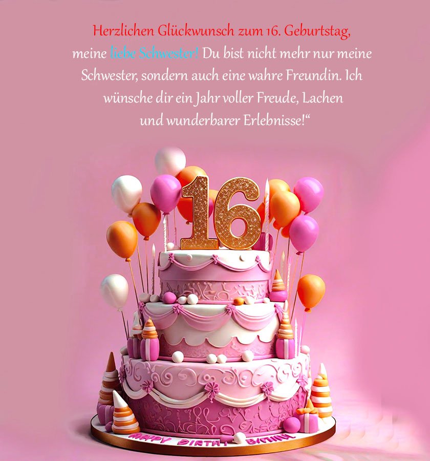 Sprüche für Glückwünsche zum 16. Geburtstag für eine Schwester