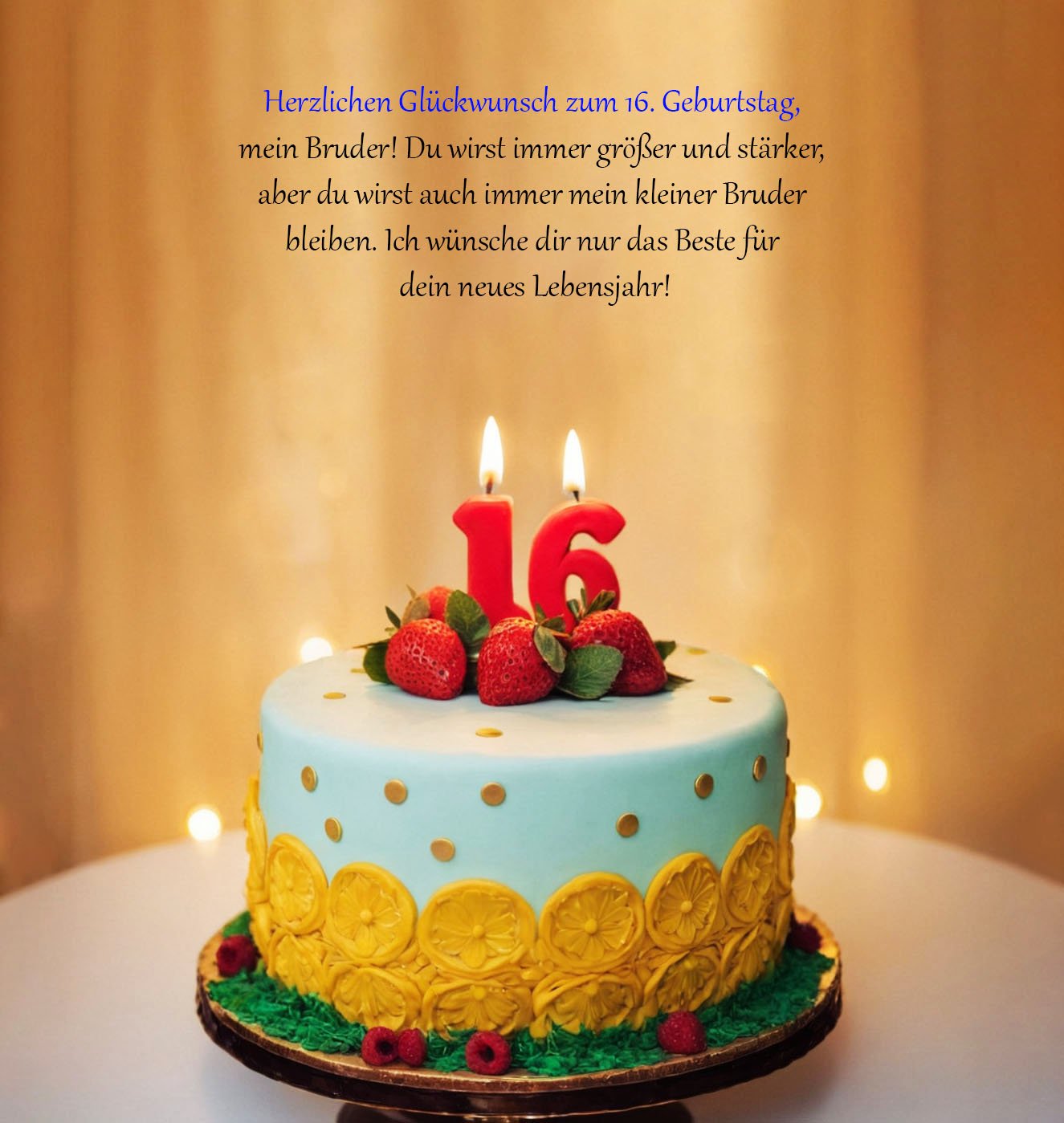 Sprüche für Glückwünsche zum 16. Geburtstag für einen Bruder