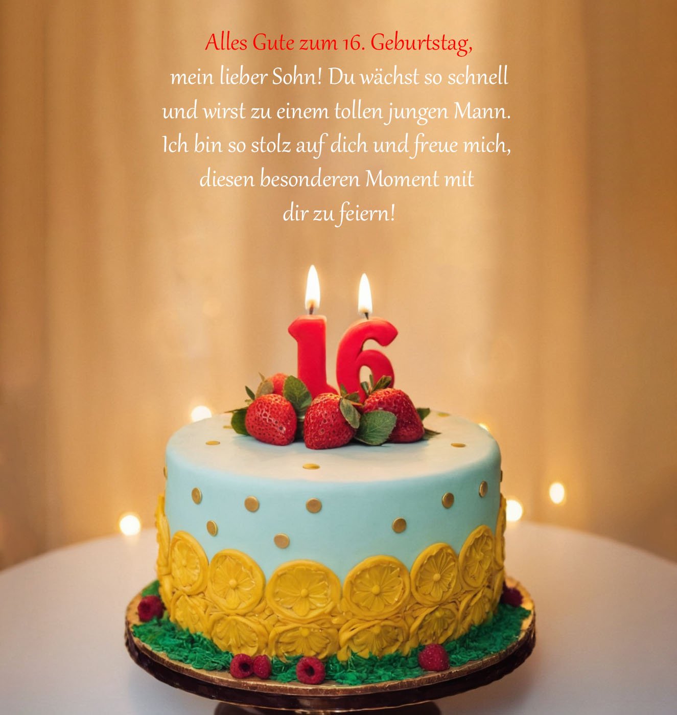 Sprüche für Glückwünsche zum 16. Geburtstag für einen Sohn