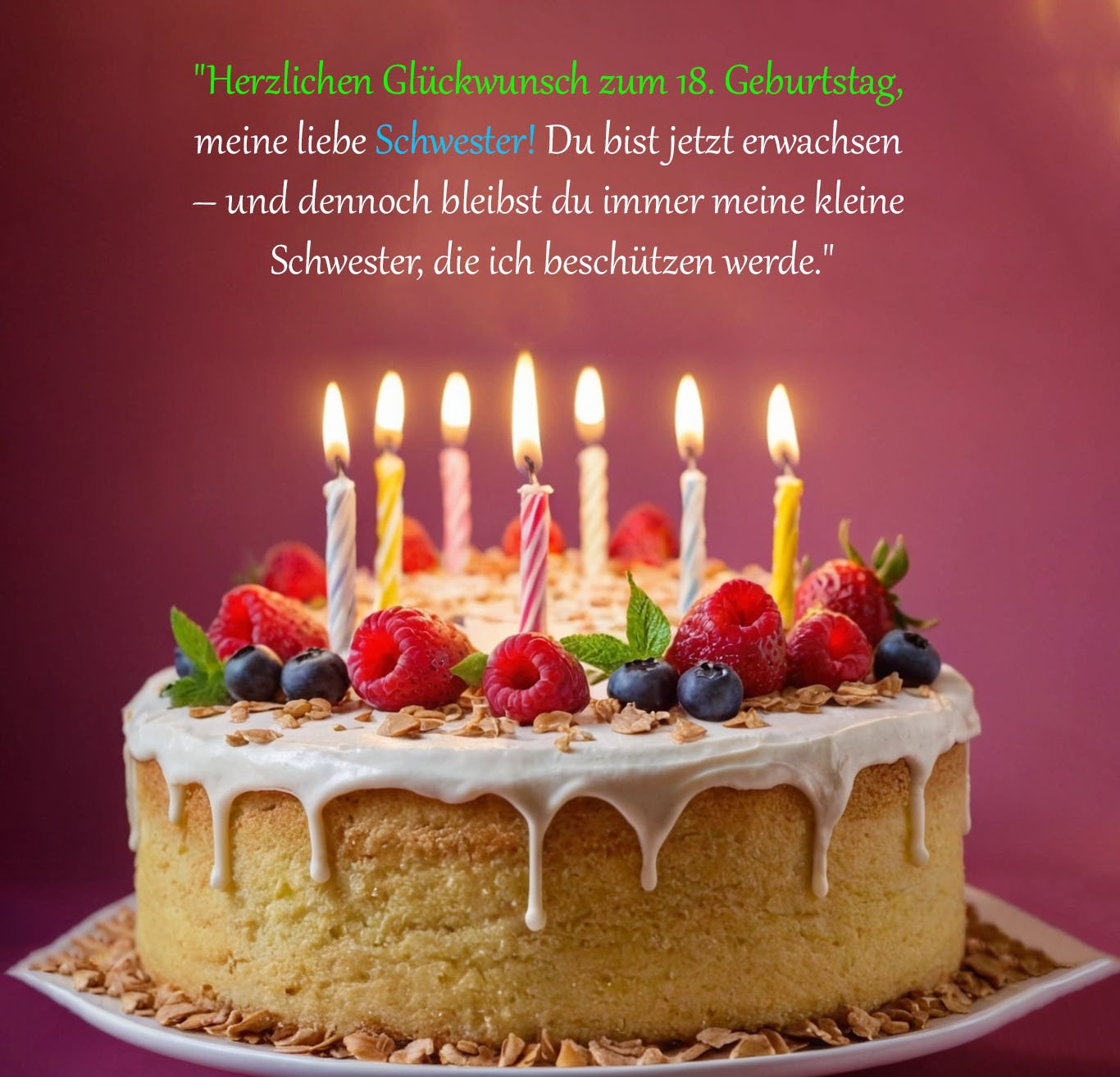 Sprüche für Glückwünsche zum 18. Geburtstag für eine Schwester