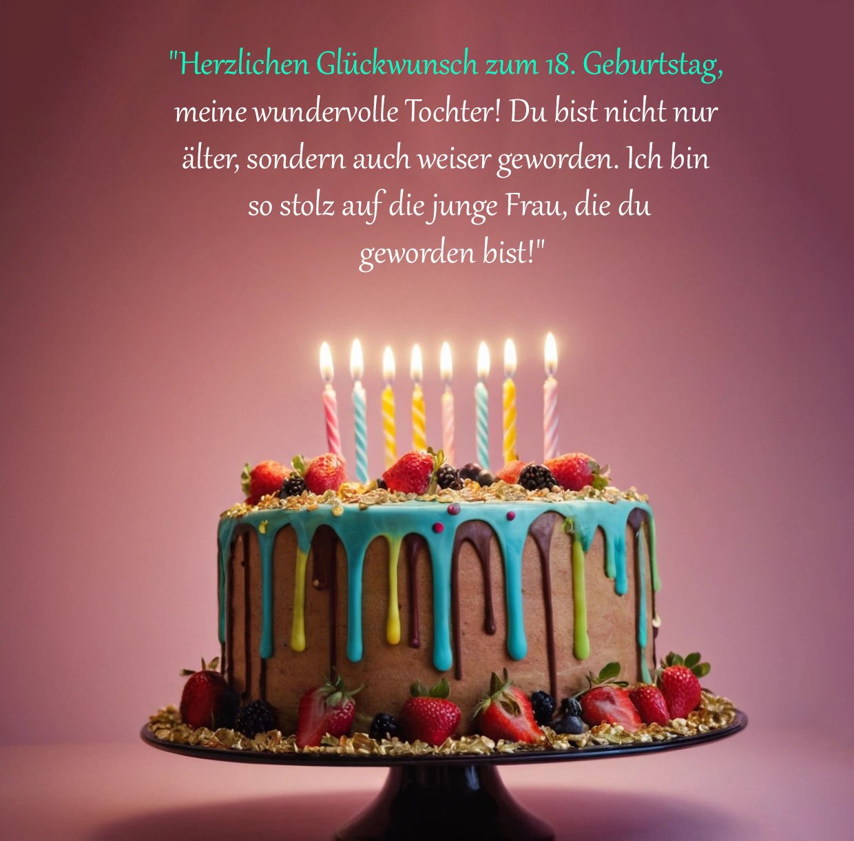 Sprüche für Glückwünsche zum 18. Geburtstag für eine Tochter