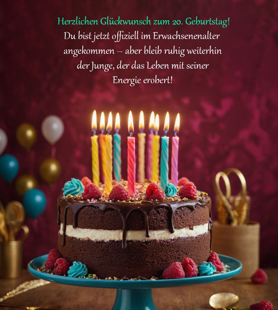 Sprüche für Glückwünsche zum 20. Geburtstag für einen Jungen