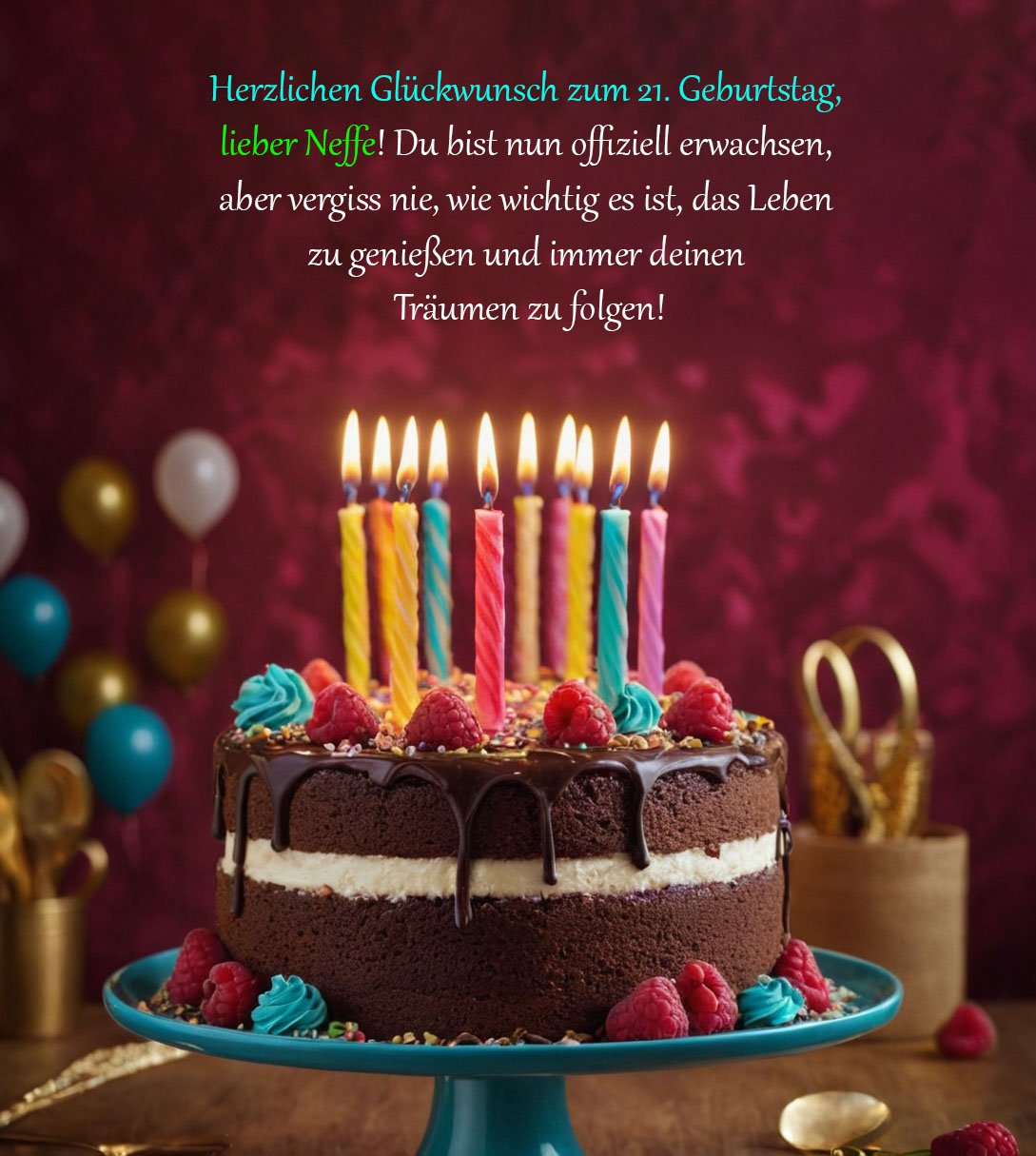 Sprüche für Glückwünsche zum 21. Geburtstag für Neffen
