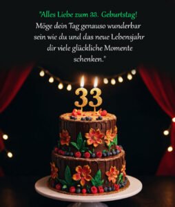 Sprüche für Glückwünsche zum 33. Geburtstag