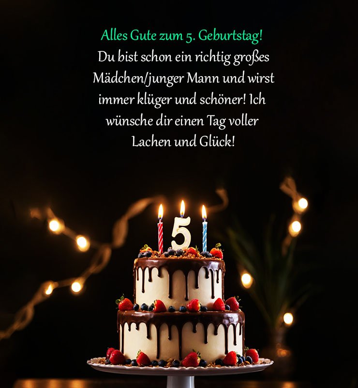 Top Sprüche für Glückwünsche zum 5. Geburtstag
