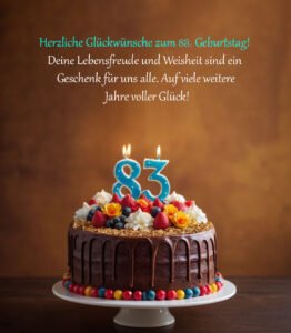 Sprüche für Glückwünsche zum 83. Geburtstag