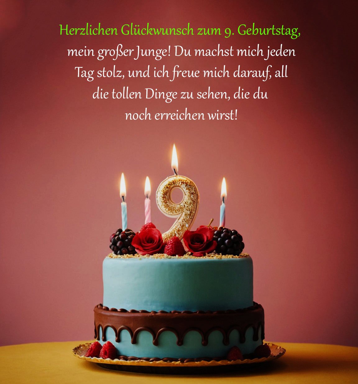 Sprüche für Glückwünsche zum 9. Geburtstag für Ihren Sohn