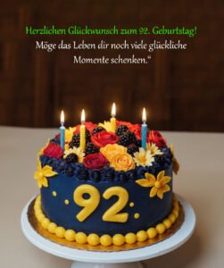 Sprüche für Glückwünsche zum 92. Geburtstag