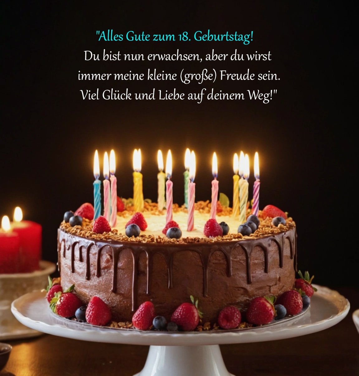 Süße Glückwünsche zum 18. Geburtstag